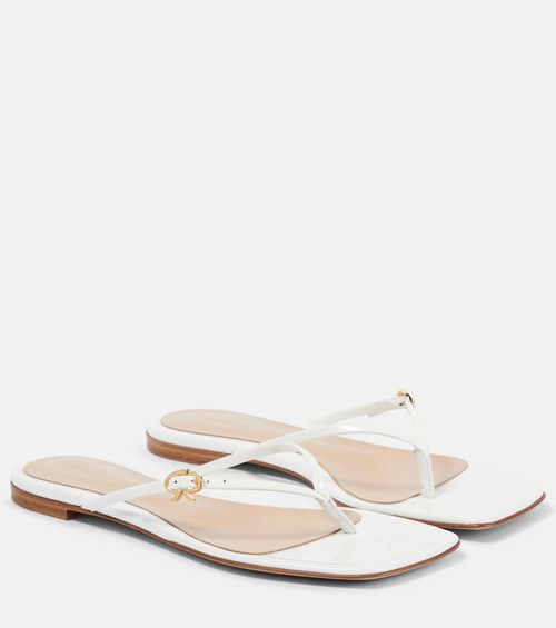 Patent leather thong sandals