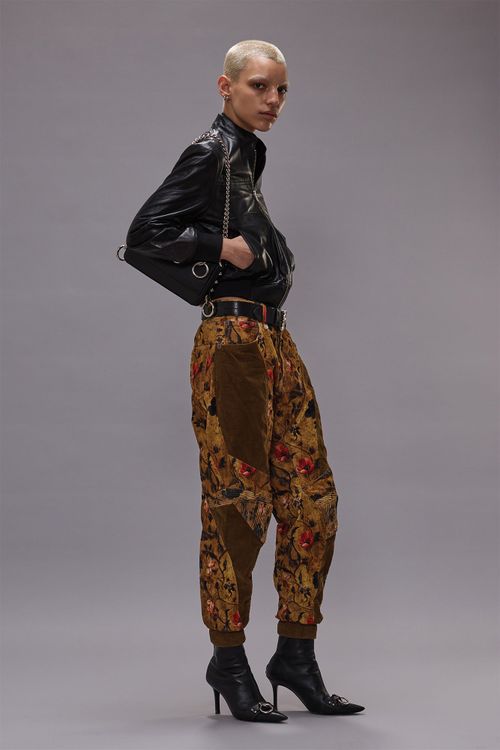 R13 Slouch Motocross Jean - Antique Floral Velveteen
