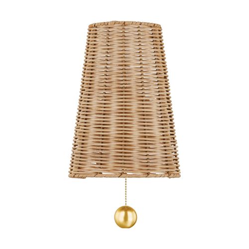 Aged Brass One Light Wall Sconce from the Naida Collection