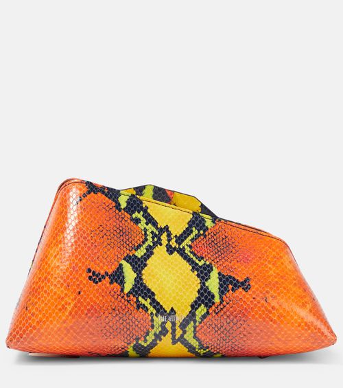 8.30 PM snake-effect leather clutch