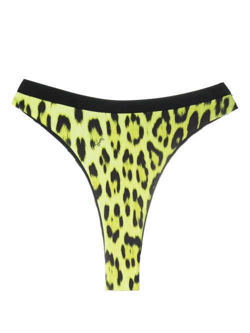 Leopard-print bikini bottoms - Green