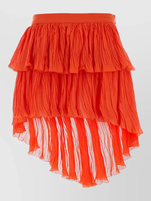 Blumarine - crepe mini skirt asymmetric hem ruffles pleat