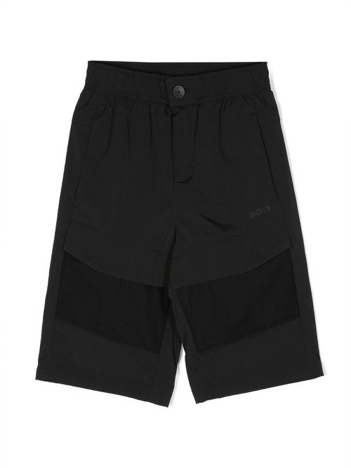 Logo-print knee-length shorts - Black