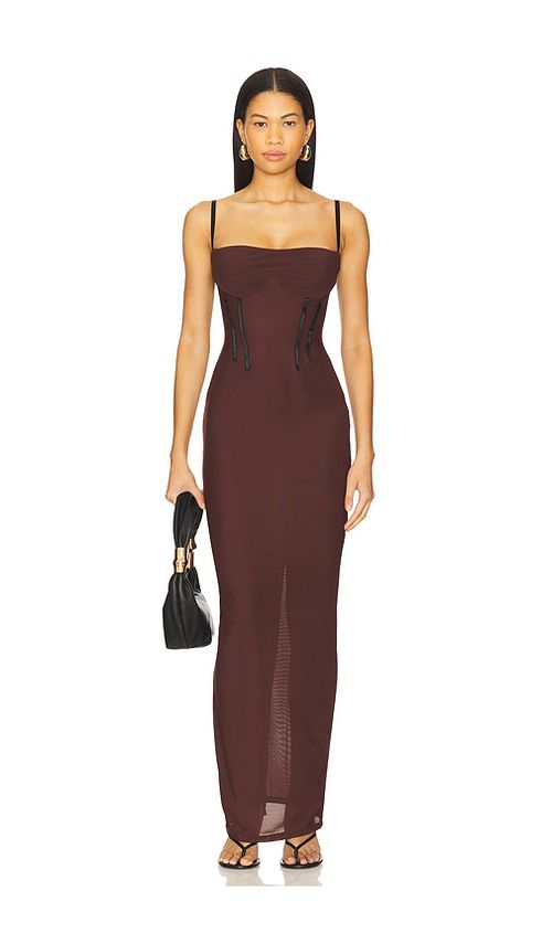 Nookie MAXIKLEID ALLEGRA in Brown. Größe XL. Also in M