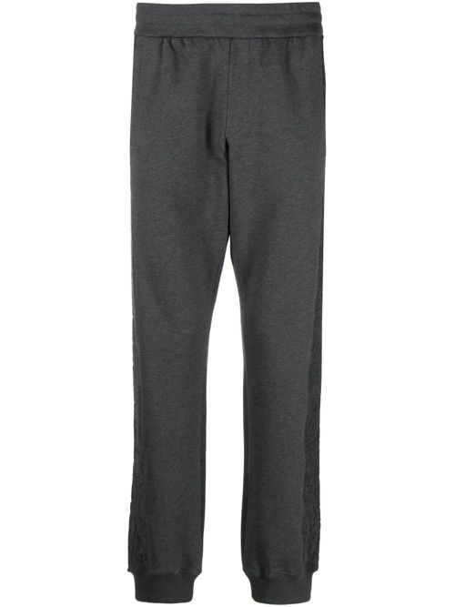 Barocco-motif tapered track pants - Grey