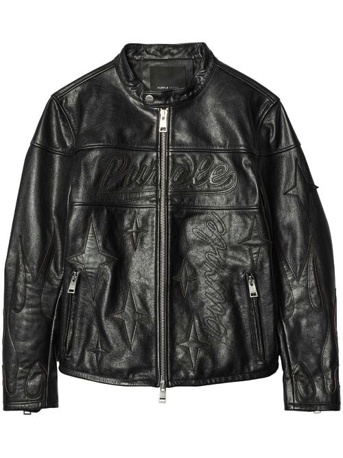 Logo-embroidered jacket - Black
