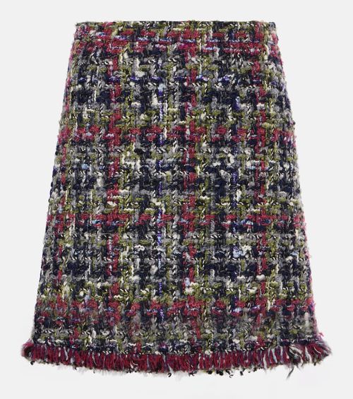 Wool-blend tweed miniskirt
