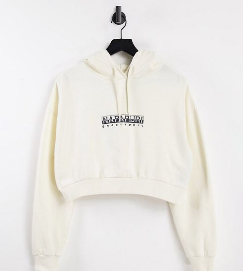 Box cropped hoodie in off white Exclusive at ASOS