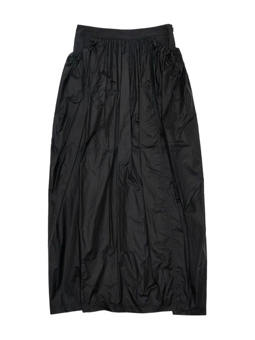 Shirred-effect layered maxi skirt - Black