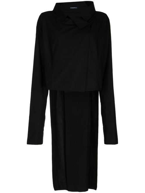 Asymmetric cotton shirt - Black
