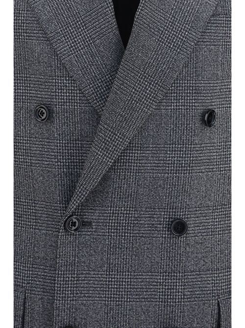 Double-Breasted Merino Wool Blazer — Gray
