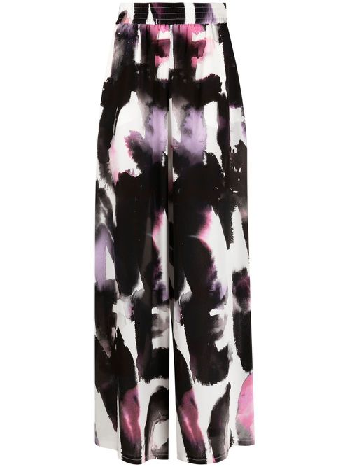 Graphic-print straight-leg trousers - Black