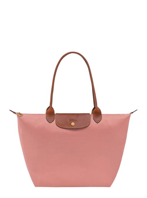 Le Pliage Original Pink Tote Bag With Embossed Logo In Canvas Woman