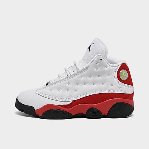 Little Kids Air Retro 13 Basketball Shoes in White/Black/True Red