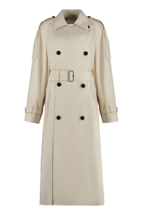 Belted Gabardine Trench Coat — Beige