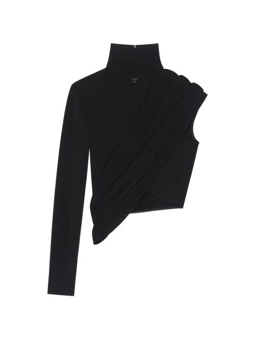Asymmetrical Twist Jersey Cropped Top