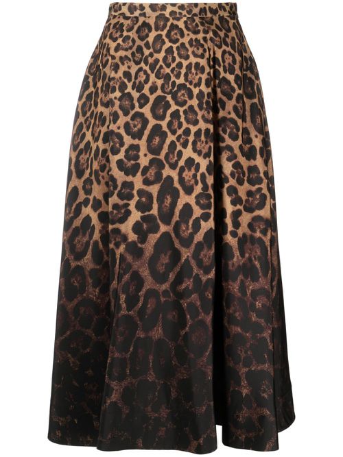 Gradient leopard-print midi skirt - Neutrals
