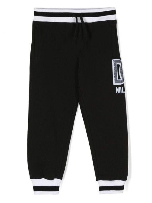Logo-patch cotton track pants - Black