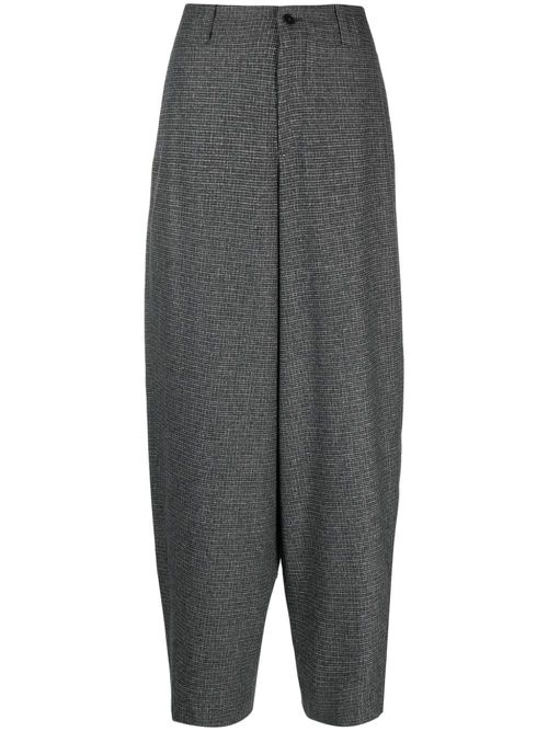 Check-pattern tapered trousers - Grey