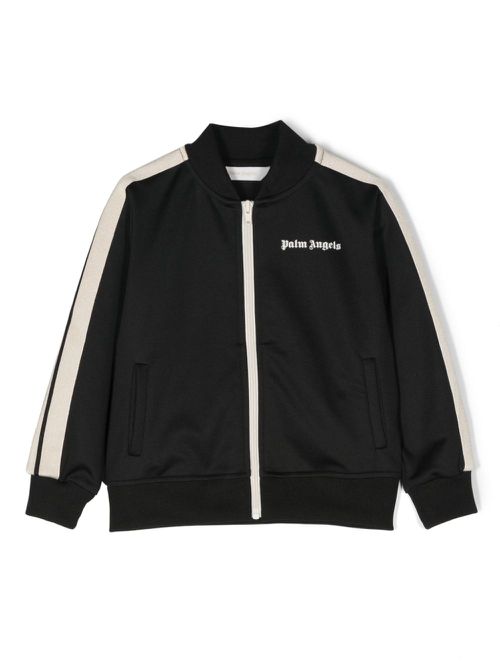 Stripe-trim track jacket - Black