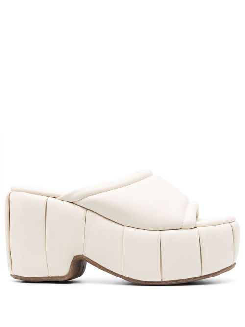 Cassiope 100mm platform leather mules - White