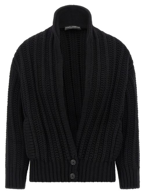Virgin Wool Cardigan — Black