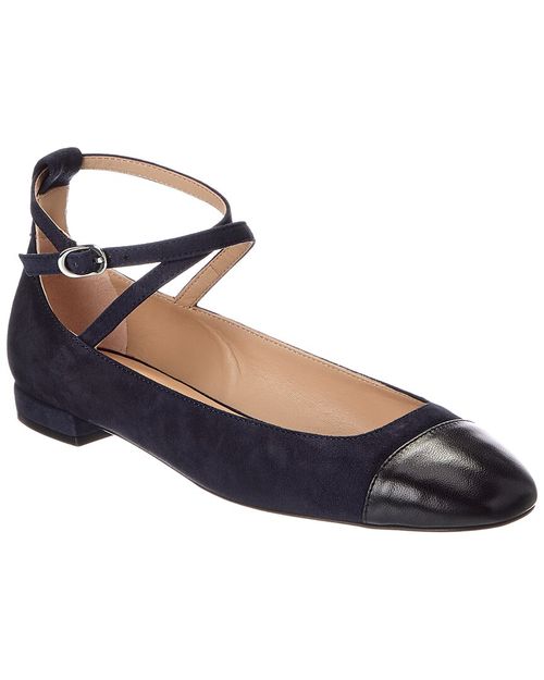 Eden Strap Suede & Leather Flat