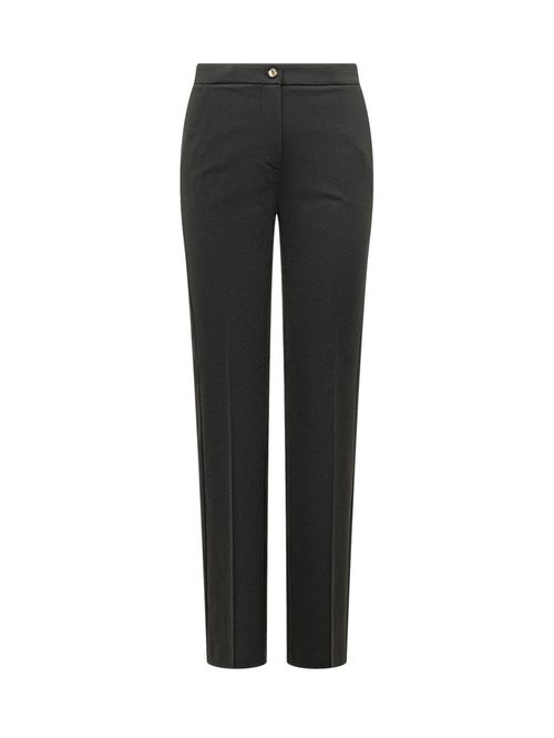 Black Straight Flat Front Pants