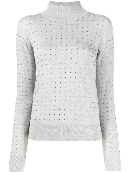 Rhinestone open-back jumper - Grey