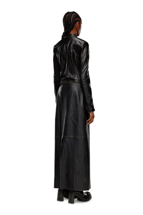 Abito trasformabile in pelle - Vestiti - Donna - Nero