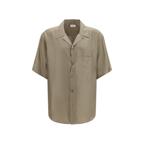 Geometric Silk Pattern Shirt — Beige