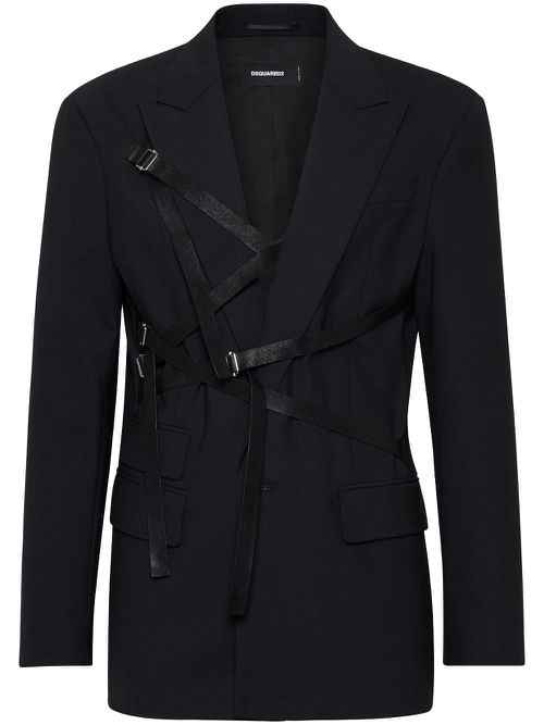 Buckle-detail blazer - Black
