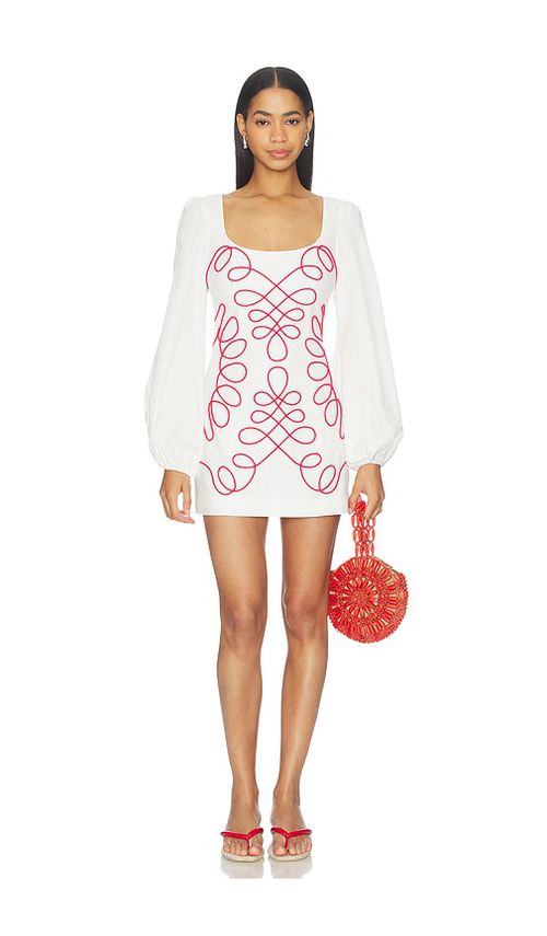The Wolf Gang Soriah Mini Dress in Ivory,Red. - S also in XS, M