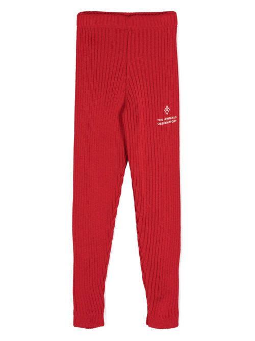 Crow knitted leggings - Red