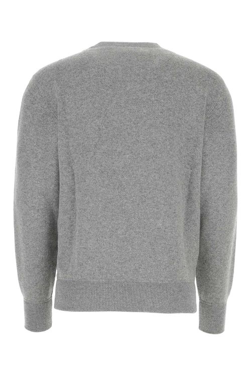Melange Grey Stretch Cashmere Blend Sweater