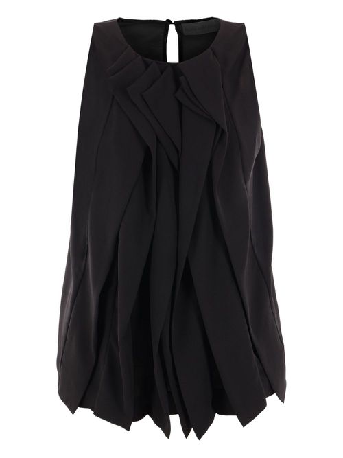 Draped crew-neck top - Black