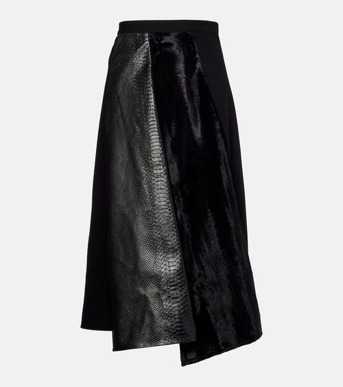 High-rise wool-blend maxi skirt