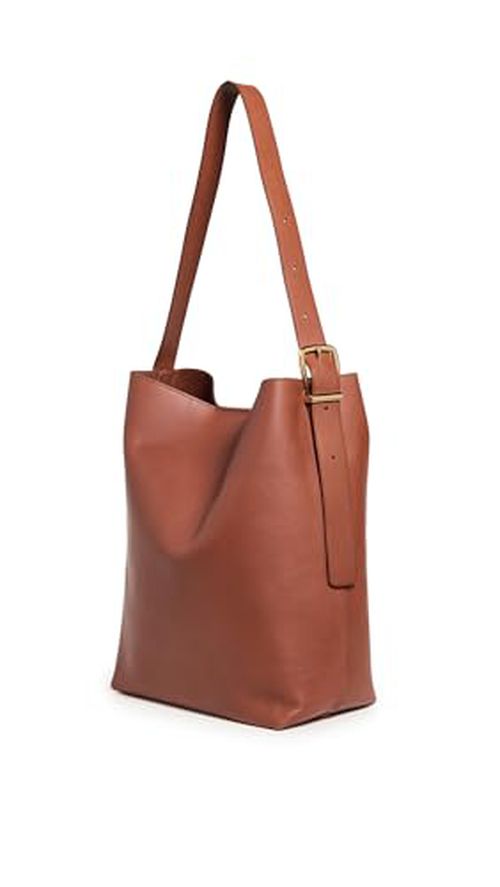 Madewell Women's The Essential Bucket Tote in Leather, Warm Cinnamon, Brown, One Size