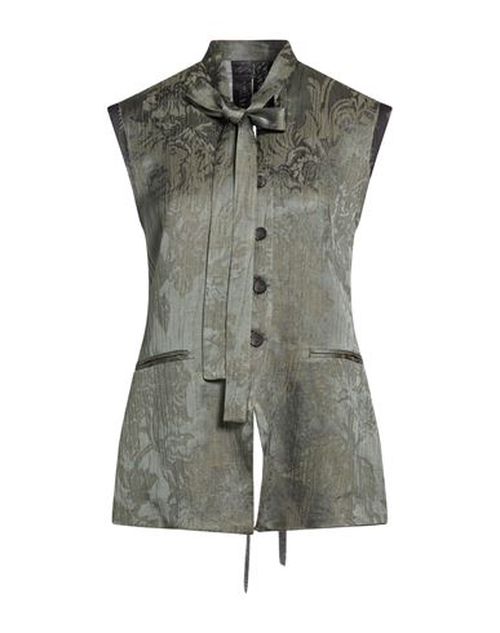 Woman Tailored Vest Green Size 4 Acetate, Viscose, Linen
