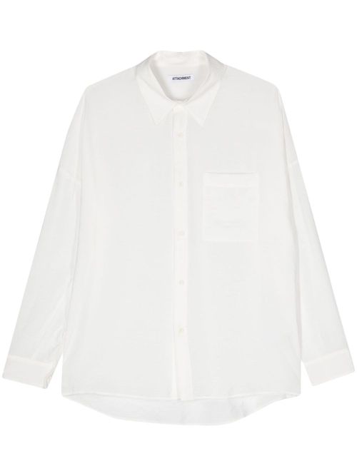Crinkled long-sleeve shirt - White