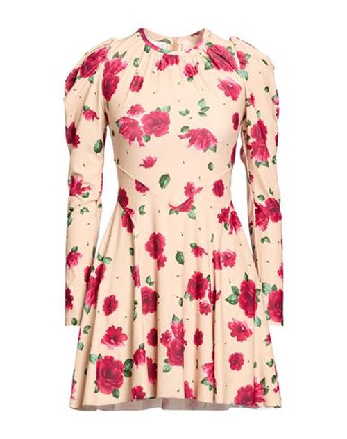 Woman Mini dress Beige Size 4 Polyester, Elastane