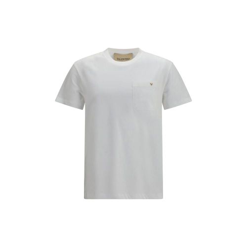 VLogo Embroidered Cotton T-Shirt — White
