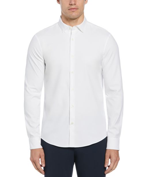Men's Slim-Fit Stretch Solid Button-Down Twill Shirt - Bright Whi