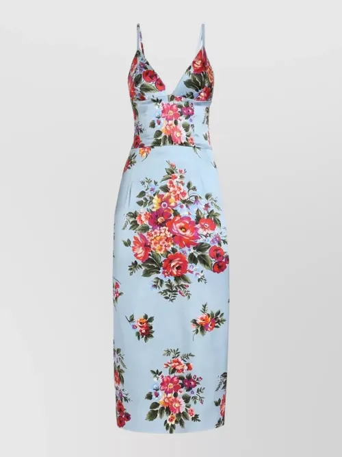 Dolce&Gabbana - floral midi dress fitted silhouette