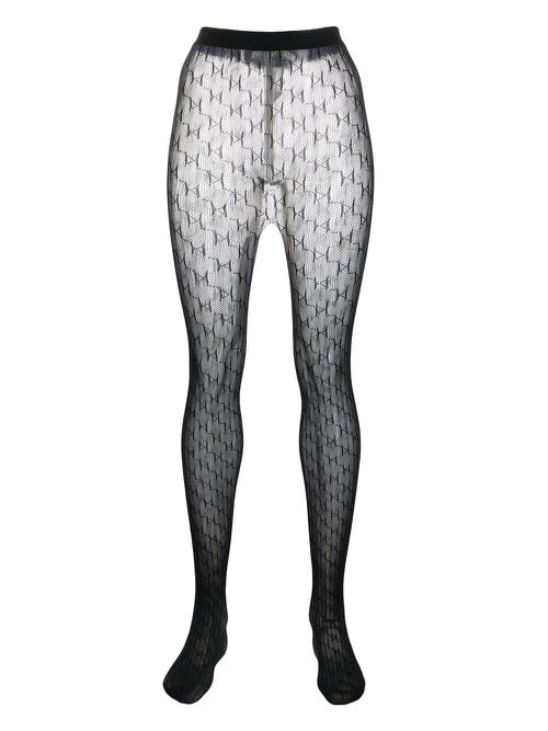 K-Monogram semi-sheer tights - Black