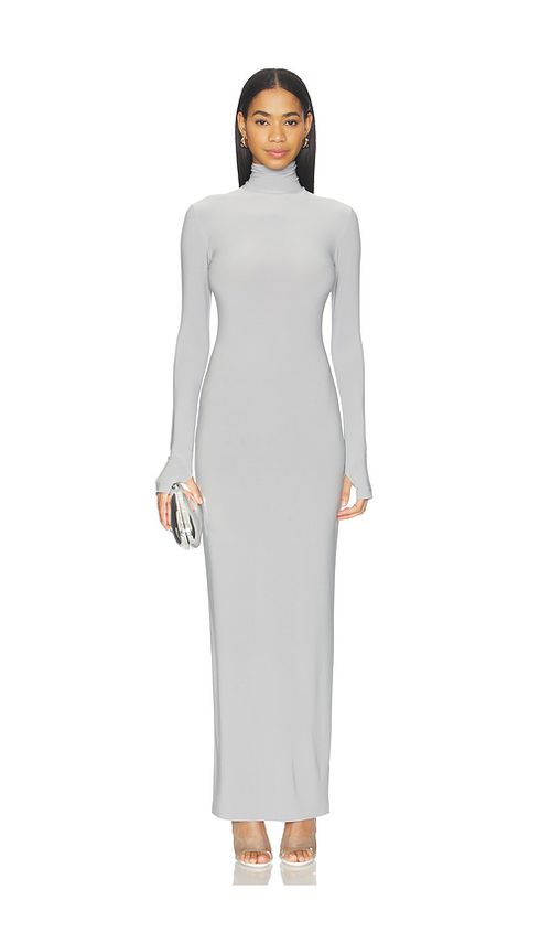 Norma Kamali x Lifestyle Turtle Long Dress in Light Grey. M. Also in