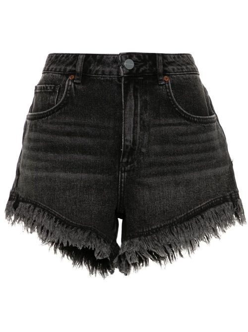 Astrid denim frayed shorts - Black
