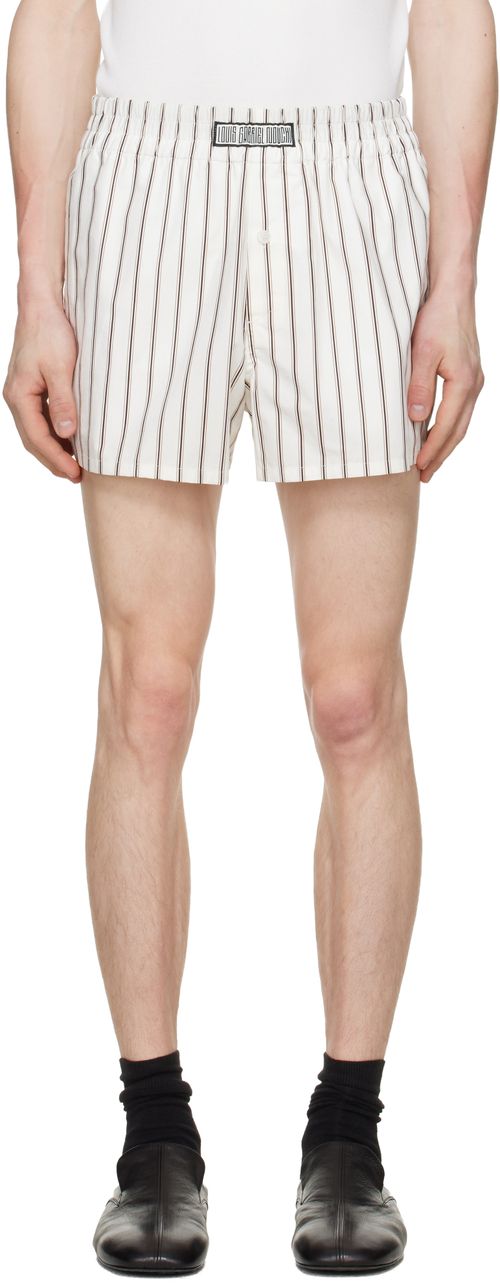 Off-White Striped Cotton Shorts