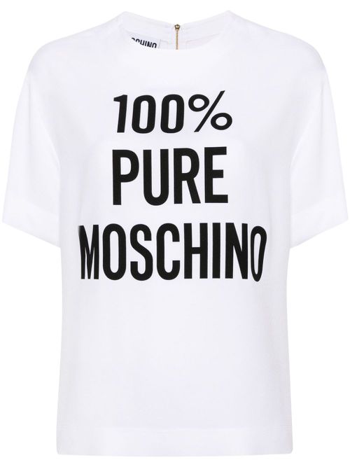 Slogan-print blouse - White