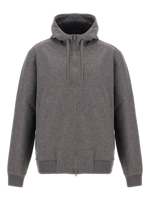 Hooded Zip-Up Hoodie — Grey